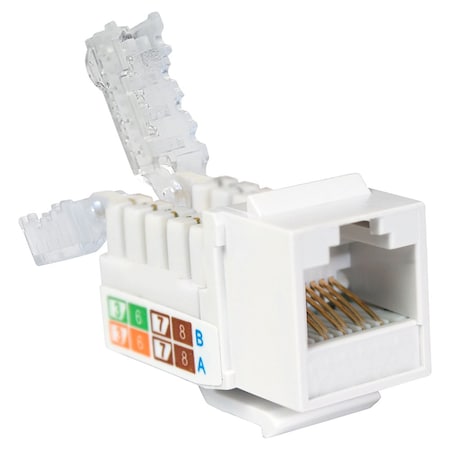 Quest Technology International Cat5E Tooless Keystone Jacks, 8P8C - White NKJ-5408